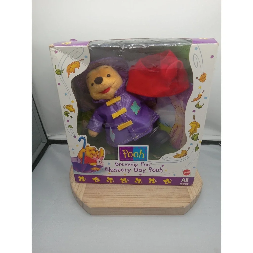 Vintage Mattel 1998 Disney Winnie The Pooh Purple Rain‎ Coat Stuffed Animal 7